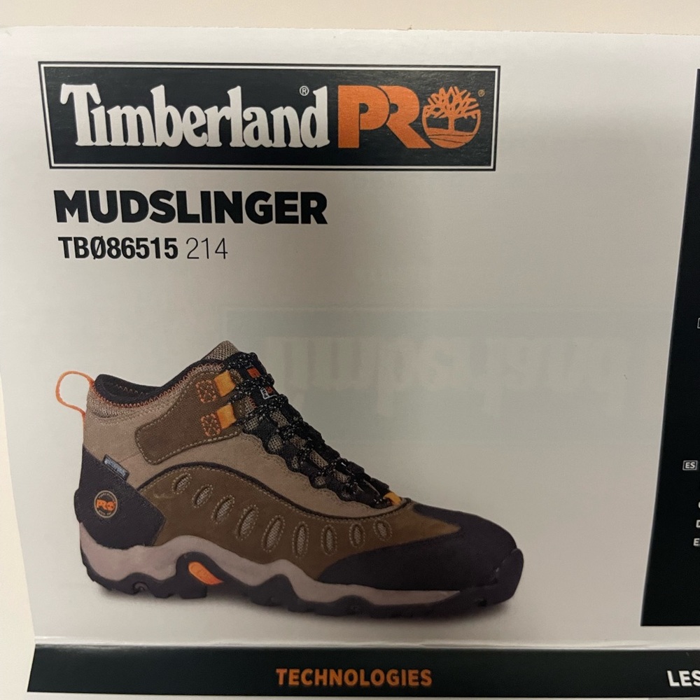 Timberland Pro Mens Mudslinger Steel Toe Water Proof Safety Boots Size 11